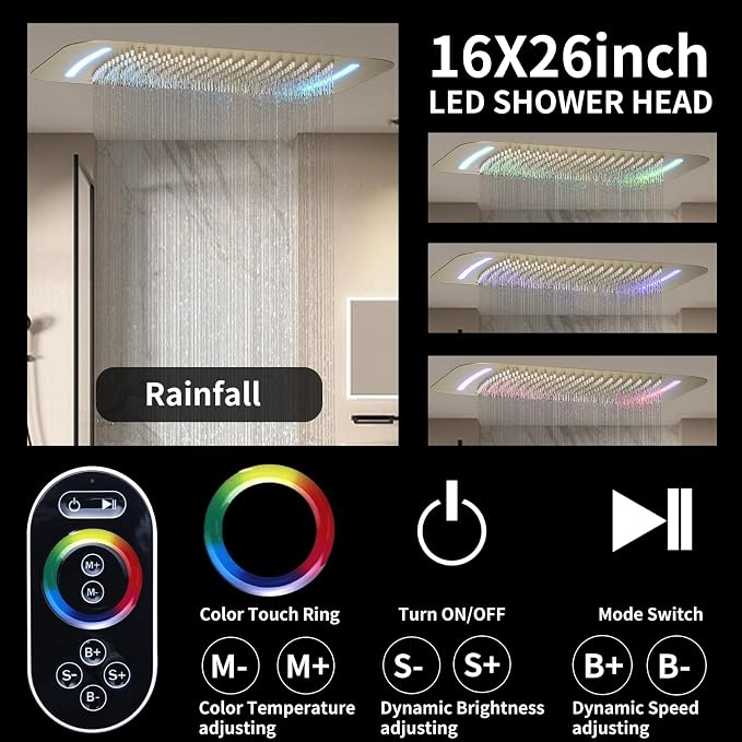 Shower System 16X26 inch Ceiling Mounted Shower Faucet Set - Image 2
