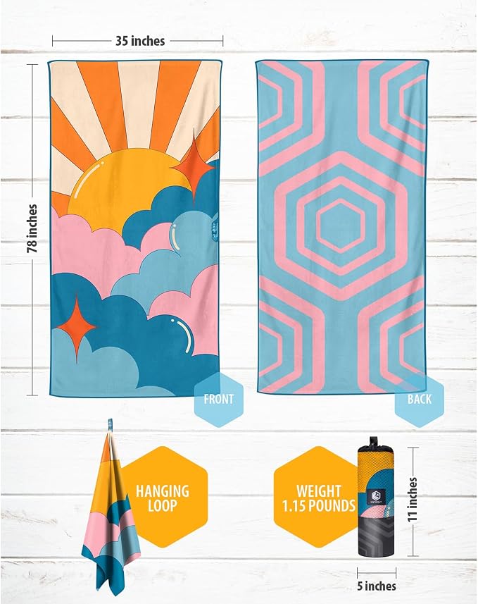 VENTURE 4TH Microfiber Beach Towel: Quick-Dry, Sandproof and Lightweight - Image 4