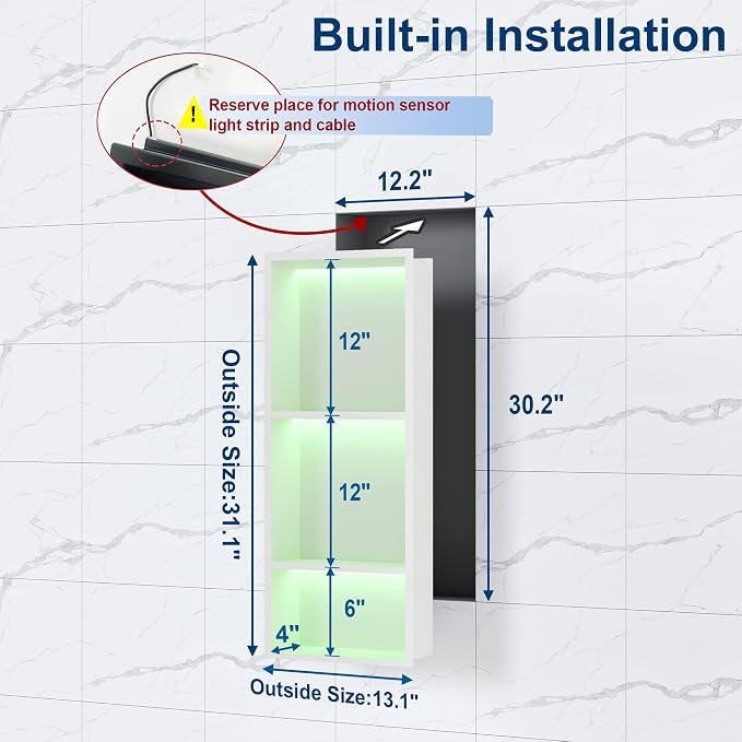 3-Tiers 12x30 Inch Wall Niche - Image 3