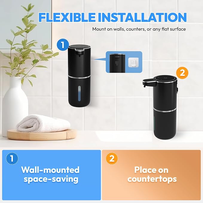 2 Pack Automatic Soap Dispenser Touchless, Liquid Hand Soap Dispenser 12.8oz - Image 6
