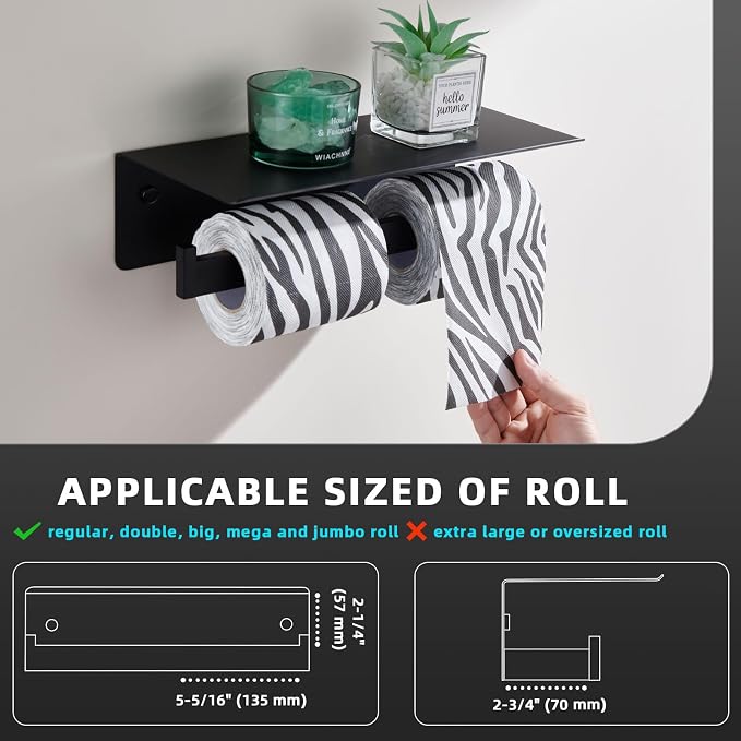 Angle Simple Matte Black Toilet Paper Holder - Image 7