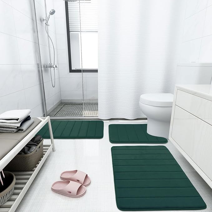 Buganda Memory Foam Bath Mat, Ultra Soft and Non-Slip Bathroom Rugs, Water - Image 2