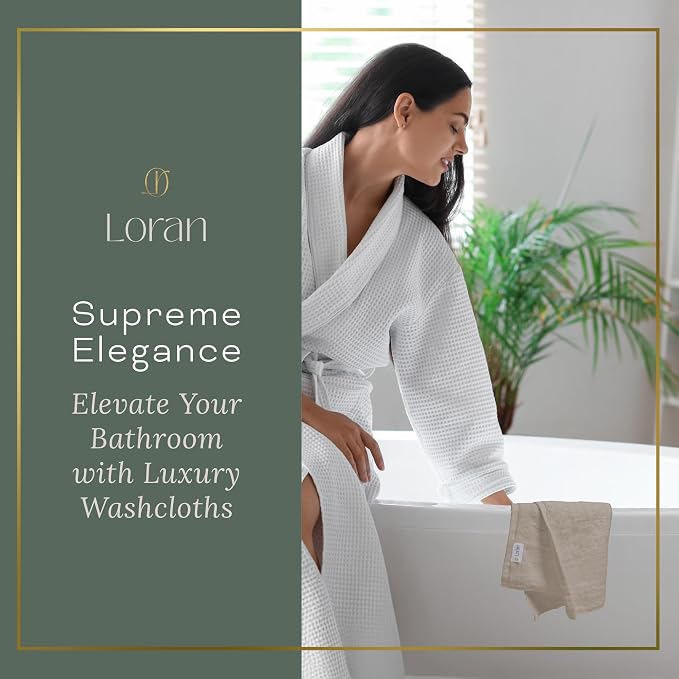 Vanilla Extra Large Washcloths Set of 6 Soft Body Cloths 13” x 13” 70% Viscose - Image 9