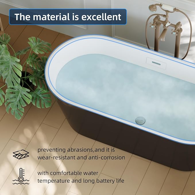 67'' Freestanding Bathtub, Deep Soaking Tub - Image 6