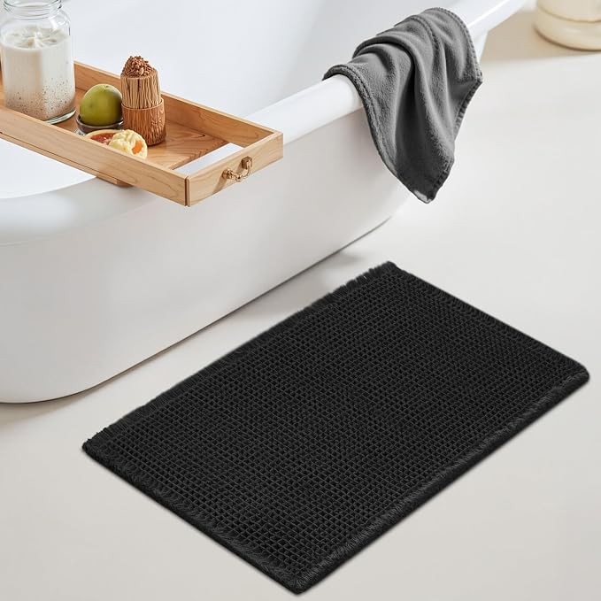GRANNY SAYS Waffle Bath Mat 20" x 32", Boho Bathroom Rugs Non Slip Washable by GRANNYSAYS