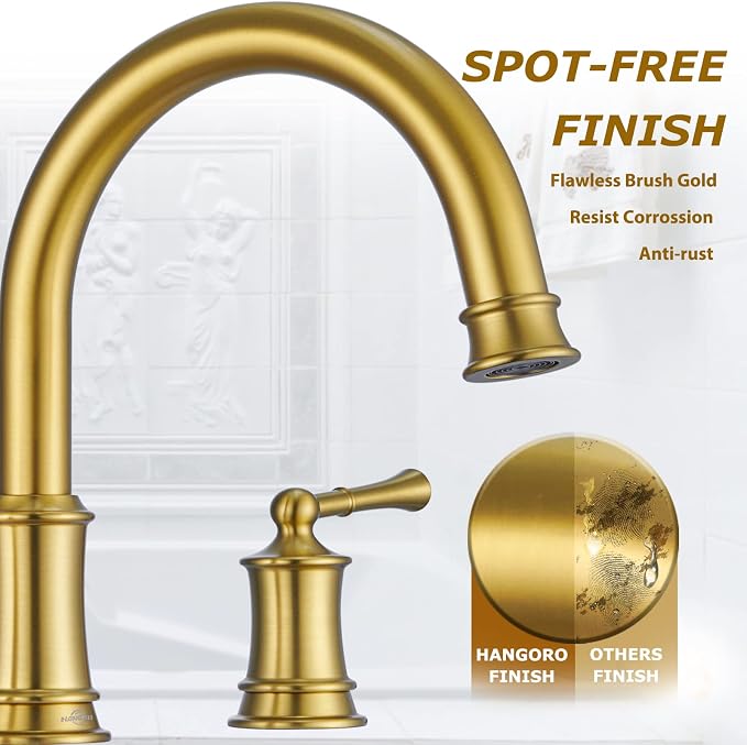 Brushed Gold Roman Tub Faucet, Antique Bathtub Faucet Set 3 Hole, High Flow - Image 2