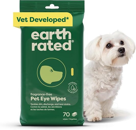 Earth Rated Vet-Developed Pet Eye Wipes, Hypoallergenic Cleaner by EarthRated