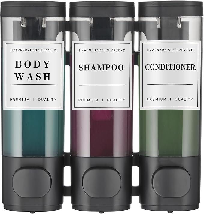 Shower Soap Dispenser Wall Mounted No Drill Shampoo Dispenser by CaboDeseado