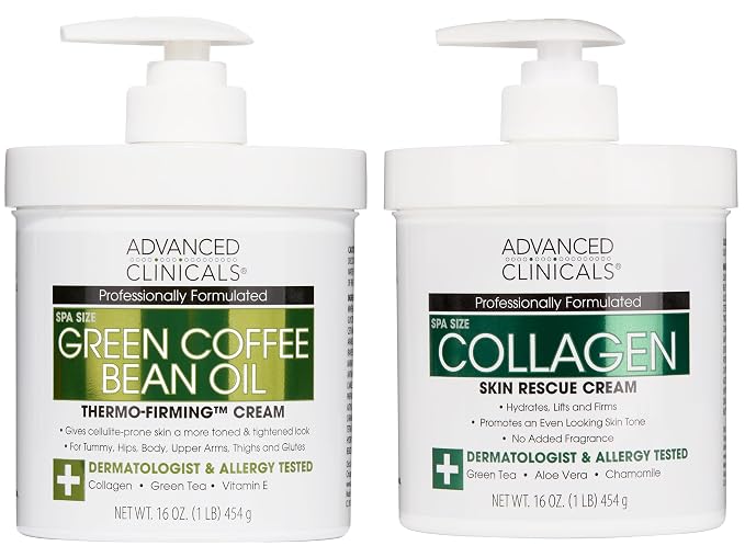 Advanced Clinicals Unscented Collagen Body Cream & Face Moisturizer + Green by AdvancedClinicals