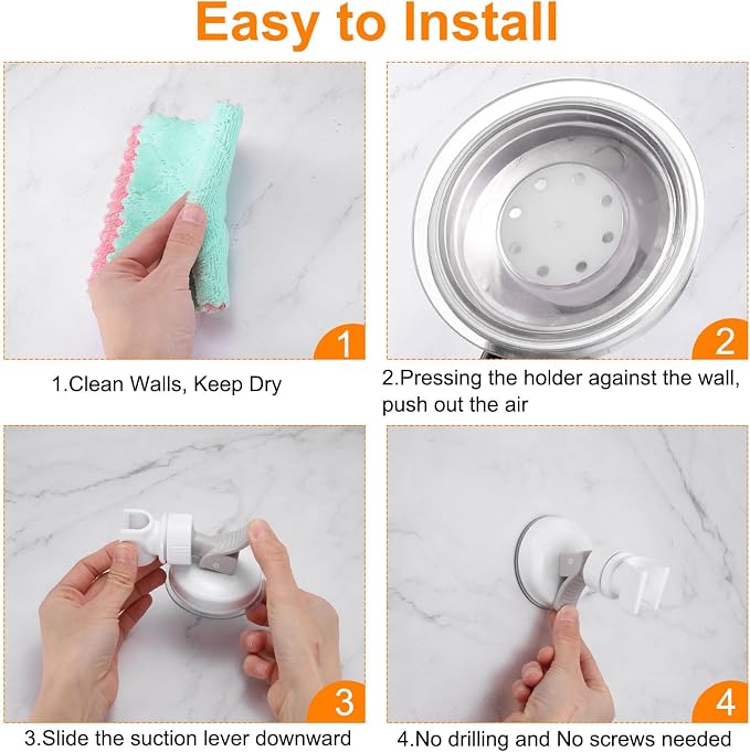 uxcell 2Pcs Shower Head Holder, Suction Cup Shower Head Holder, Handheld - Image 5