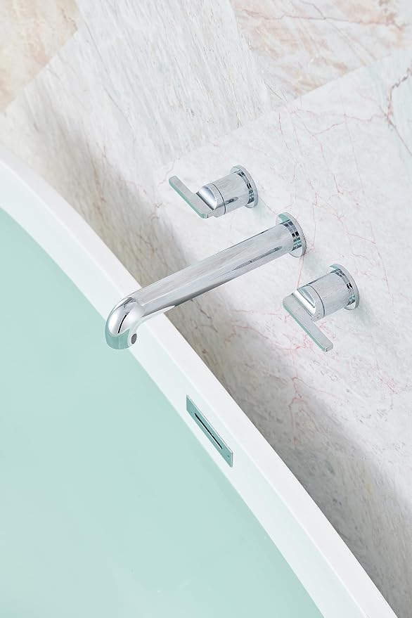 SITGES Solid Brass Wall Mount Tub Filler, High-End Design, High Flow Bathtub - Image 4