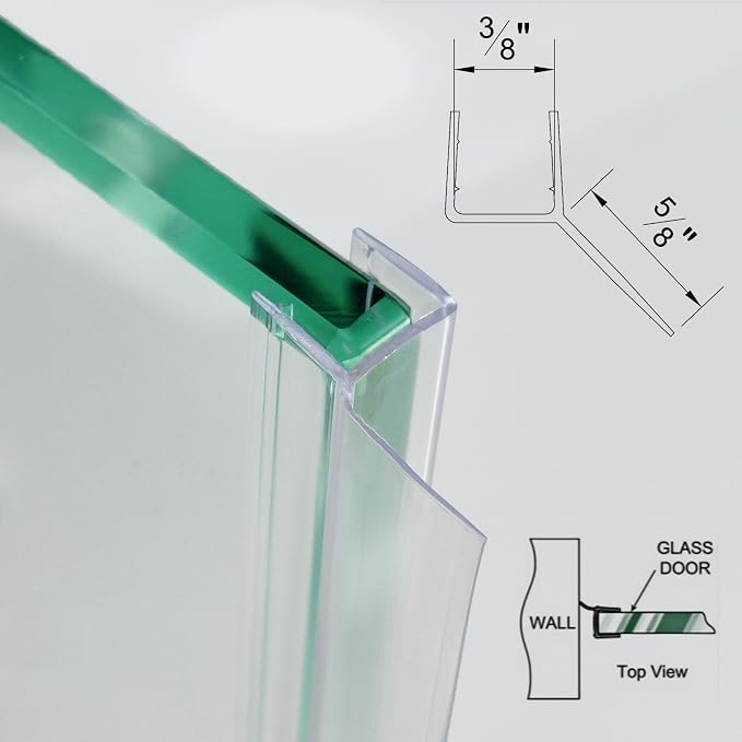 Shower Door Seal Strip Kits Set of 3 Polycarbonate Include 2 PCS 76" Side Seals - Image 3