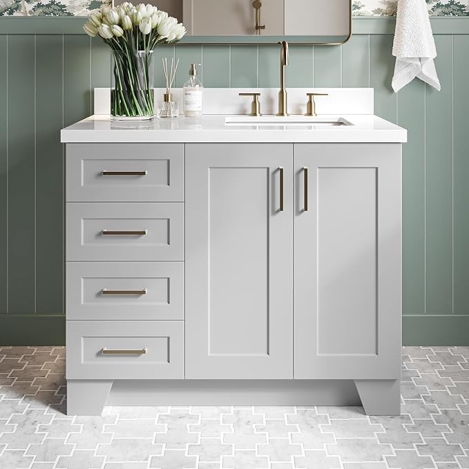 ARIEL Taylor 43 Inch Grey Bathroom Vanity by Ariel