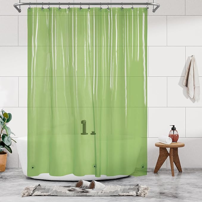 Barossa Design Clear Green Long Shower Curtain Liner 78" Height by BarossaDesign
