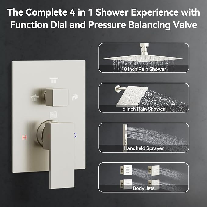 Brushed Nickel Shower System - Image 2