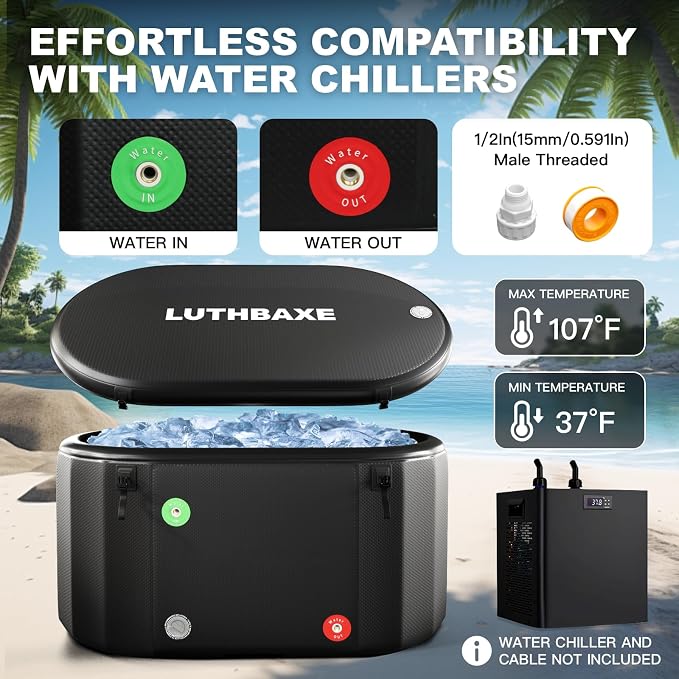 Cold Plunge | Upgraded 218 Gallon Inflatable Ice Freestanding Bathtub - Image 4