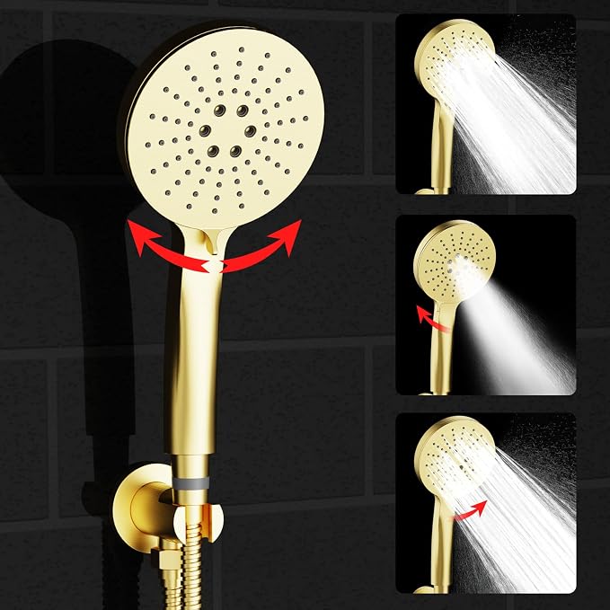 Shower Faucet Set Brass 8IN Rough-In Valve Body Trim Kit Rainfall Included - Image 5
