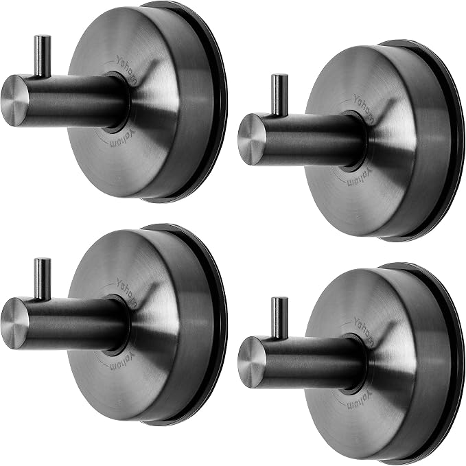 YOHOM Suction Cup Hooks Shower Towel Holder Stainless Steel Vacuum Bathroom by Yohom