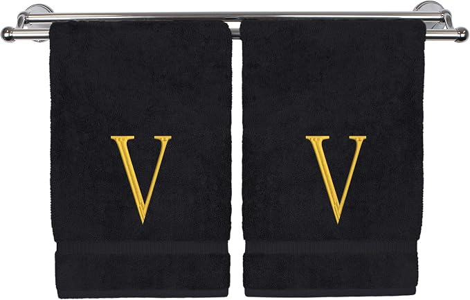 Monogrammed Hand Towel, Personalized Initial Gift, Extra Absorbent 100% Turkish by BareCotton
