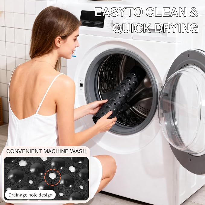Anti-Slip Bathtub Shower mat, 39.3×15.7 inch（Approximately 100 × 40cm） Soft - Image 7