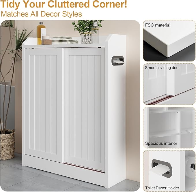 Small Bathroom Cabinet, Bathroom Storage Cabinet - Image 5
