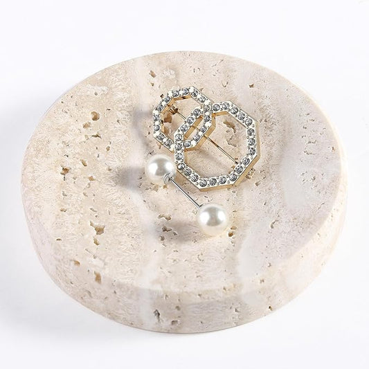 Koville Small Travertine Jewelry Dish, Natural Stone Decorative Dish, Aesthetic by Koville