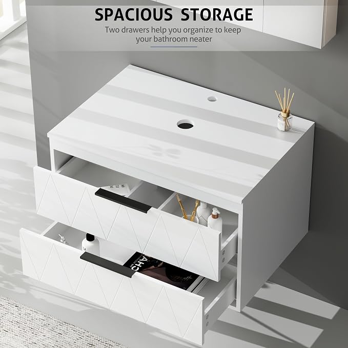 eclife 30" Floating Bathroom Vanities - Image 5