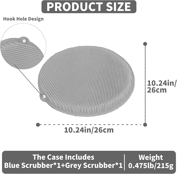 2 Pack Shower Foot Scrubber & Shower Back Scrubber Wall Mounted - Image 2