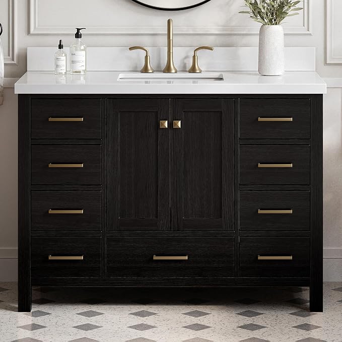 ARIEL Cambridge 49 Inch Single Rectangle Sink Bathroom Vanity by Ariel