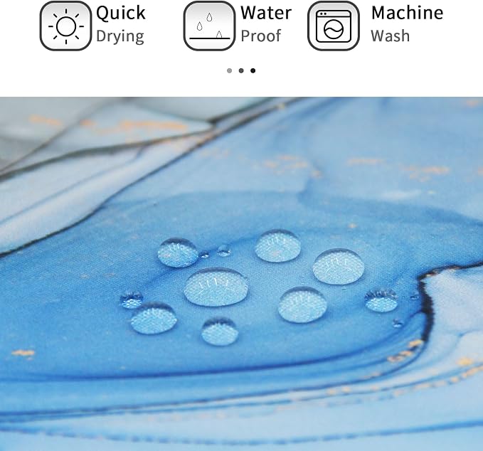 Gibelle Abstract Shower Curtain, Modern Ink Art Decor Waterproof Shower Curtain - Image 5