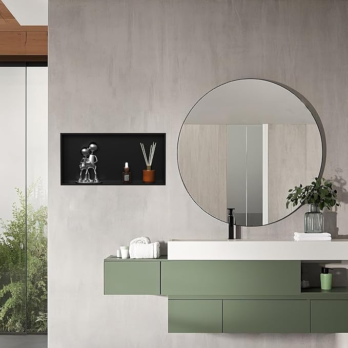 Homevacious 24" X 12" X 4" Stainless Steel Shower Niche No Tile Needed Matte - Image 2