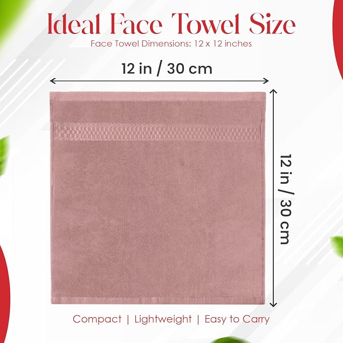 RIVERSIDE 12 Pack Premium 100% Cotton Face Washcloths, 550 GSM, 12 x 12 Inches - Image 2