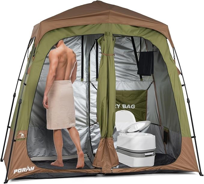 Camping Shower Tent Deluxe Changing Room Easy Set Up Privacy Shelter, Large by porayhut