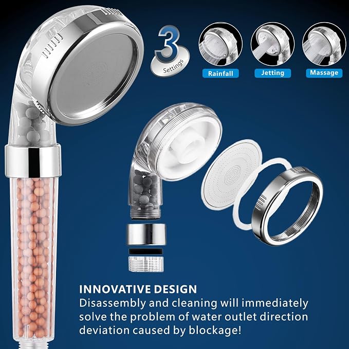 Voolan Filtered Shower Head Set, High Pressure Rain Shower - Image 4