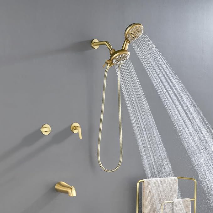 2 Handles Tub Shower Faucet Set Shower System - Image 2