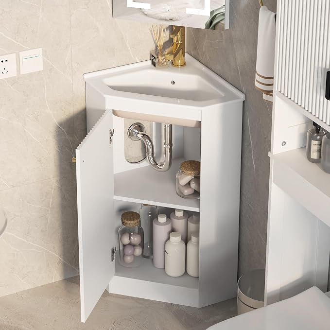 24" Corner Bathroom Vanity Sink Combo - Image 4