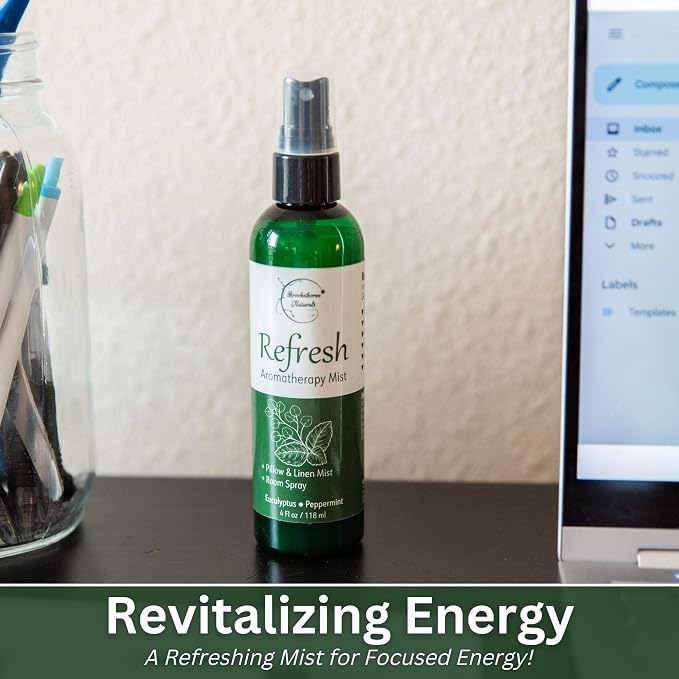 Refresh Aromatherapy Room Spray & Pillow Mist. Peppermint & Eucalyptus - Image 4