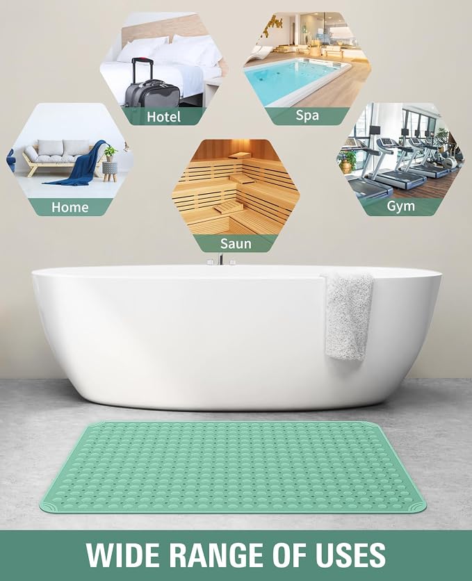 Yolife Extra Large TPE Shower Mat, 47.2" L x 31.5" W Anti Slip Bath Mat - Image 6