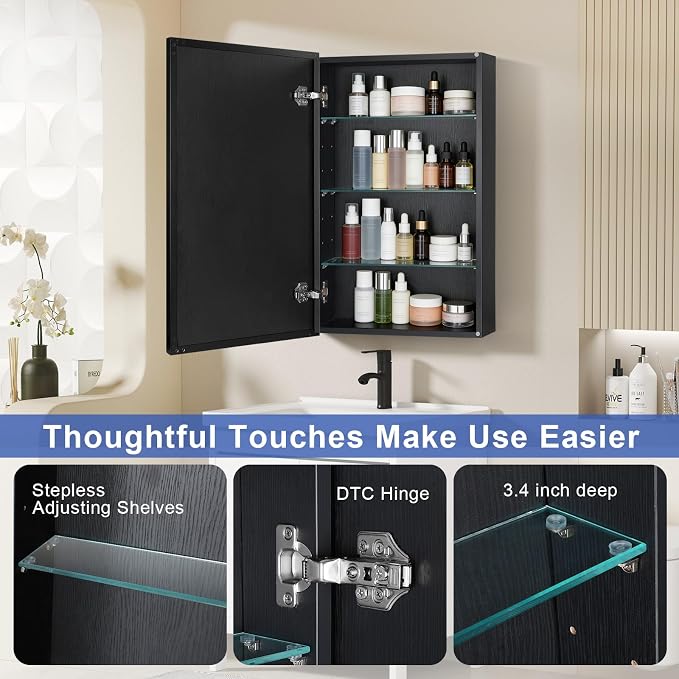 Black Bathroom Medicine Cabinet - Image 5