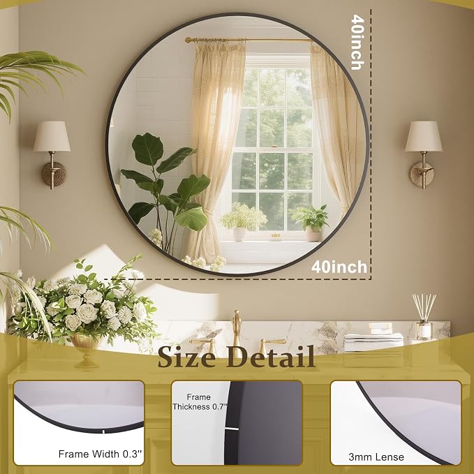 40 Inch Round Mirror - Image 4
