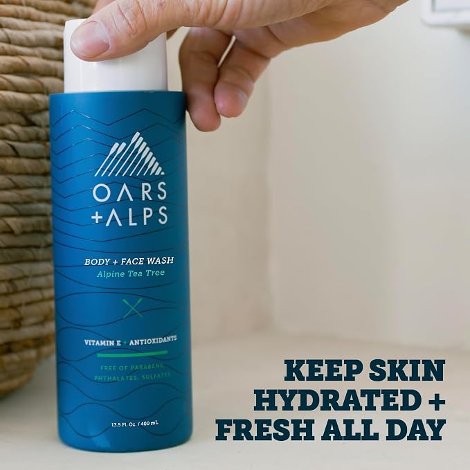 Oars + Alps Body and Face Wash for Men, Mens Body Wash & Face Cleanser - Image 3