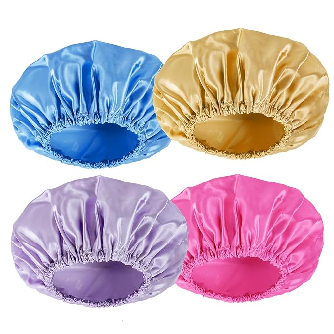 AmazerBath Shower Cap, Double Layers Hair Cap by AmazerBath