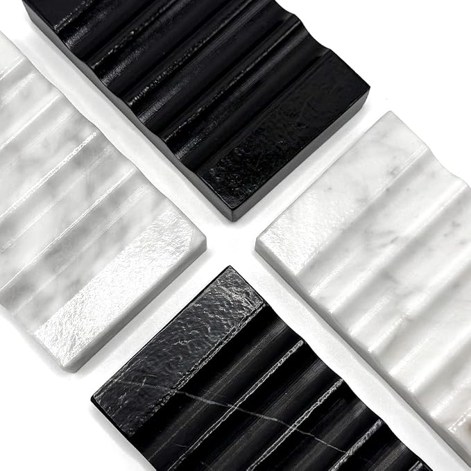 Real Marble Soap Dish for Shower Stone Tray Small Bar Soap Holder - Image 4