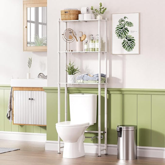 AmazerBath Bamboo Over The Toilet Storage Shelf, Over Toilet Bathroom Organizer by AmazerBath