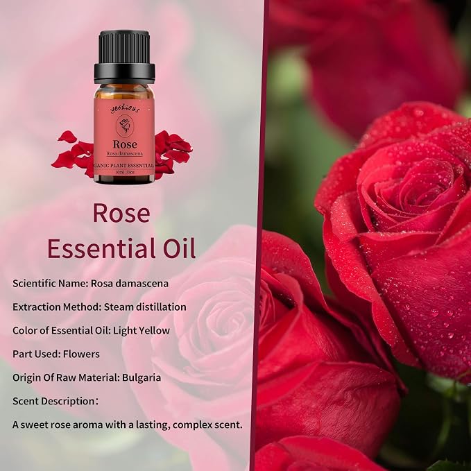 yethious 3 Pack Rose Sandalwood Vetiver Essential Oil Set Organic Pure - Image 2