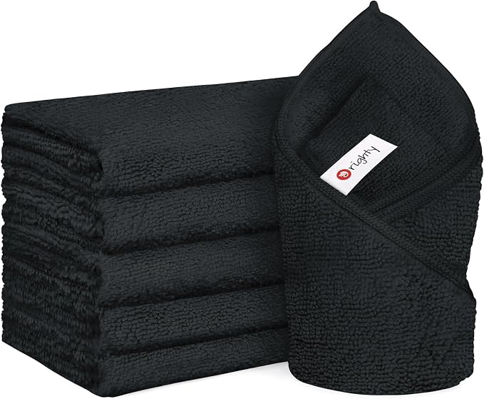 Orighty 6 Pack Black Hand Towels by AllRightinOrighty