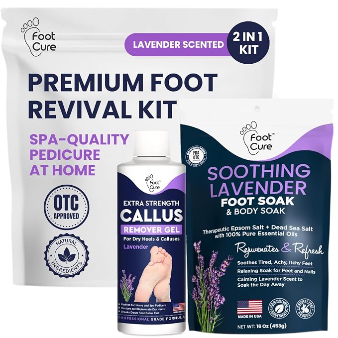 Lavender Foot Soak & Callus Remover Gel Kit by FOOTCURE