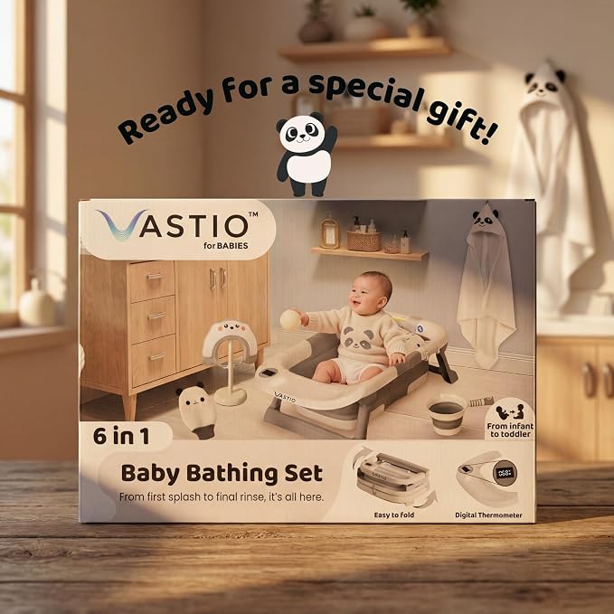 VASTIO™ 6-in-1 Collapsible Baby Bathtub Set – Foldable Baby Bath Tub - Image 3