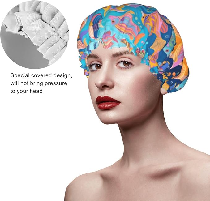 Double Waterproof Layers Shower Cap - Image 4