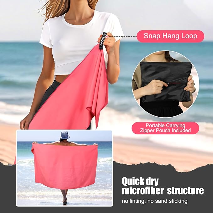 Quick Dry Travel Towel, 3 Sizes 1 Pack Camping Microfiber Towel, Lightweight - Image 6